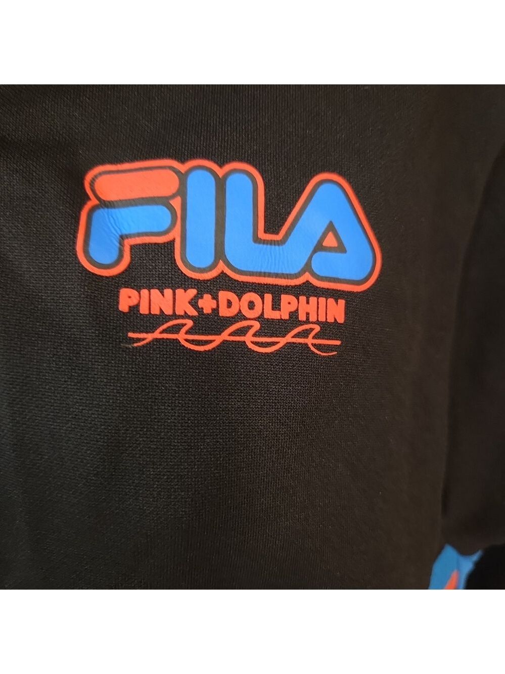 Fila Pink Dolphin Women's Black Track Jacket Size S - Picture 3 of 6